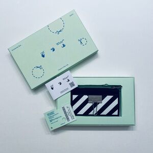 OFF-WHITE Diag-stripe Binder Clip Cardholder Wallet